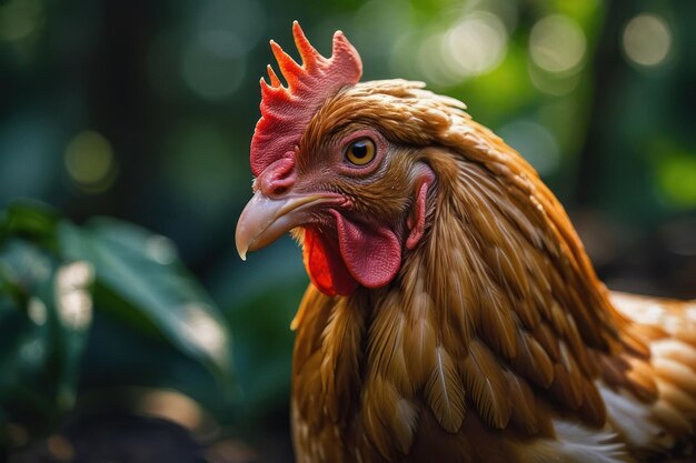 Portrait of a Chicken in Natural Light