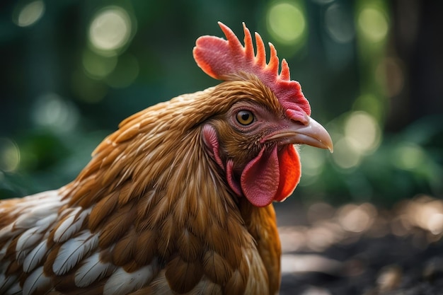 Portrait of a Chicken in Natural Light