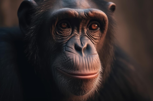 Portrait of chimpanzees AI generated illustration