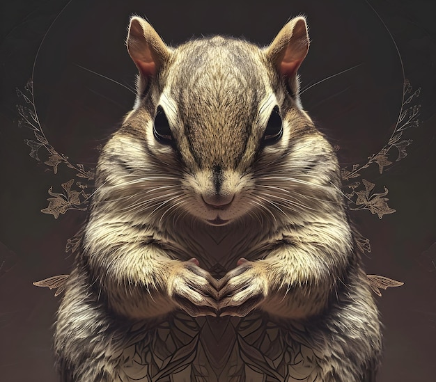 Portrait of chipmunk animal for atmospheric as gothic