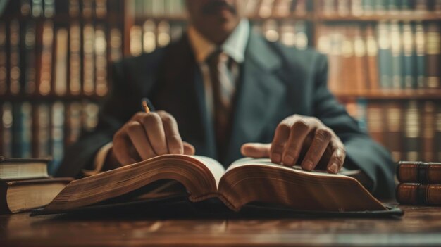 Photo portrait closeup of a lawyer presenting a case confidently in court the lawyer39s serious expression and professional attire emphasize their expertise the background shows the courtroom setting with