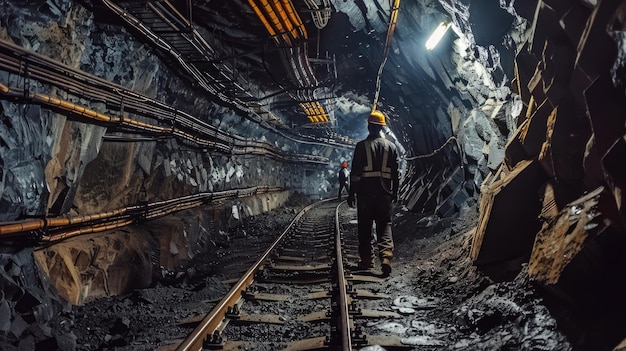 Photo portrait of a coal worker in a mine