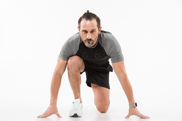 Portrait of a concentrated mature sportsman