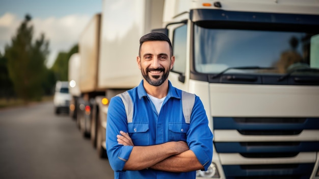 Portrait of confidence truck driver