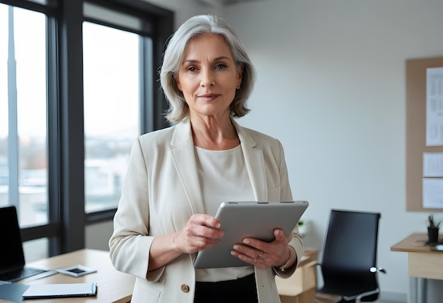 Portrait of a Confident Businesswoman Holding a Tablet