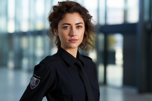 Photo a portrait of a confident female security guard standing tall in her uniform