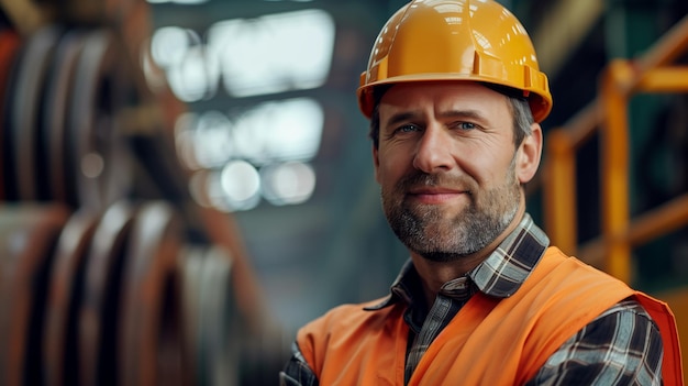 Portrait of a Confident Industrial Worker in a Factory Setting