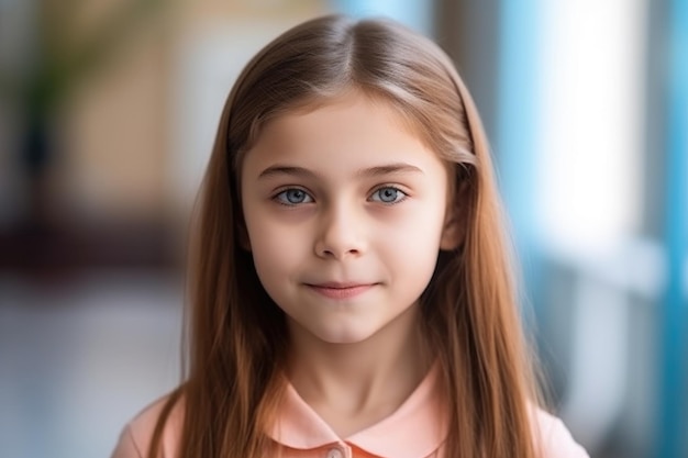 Portrait of a confident young girl at school created with generative ai