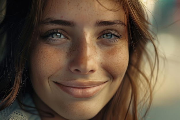 Portrait of a content smiling young woman