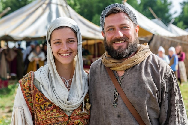 Photo portrait of couple during medieval times