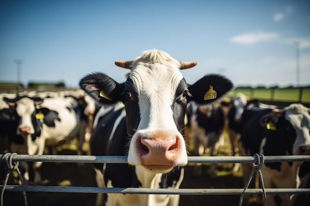 Portrait of a cow at farm