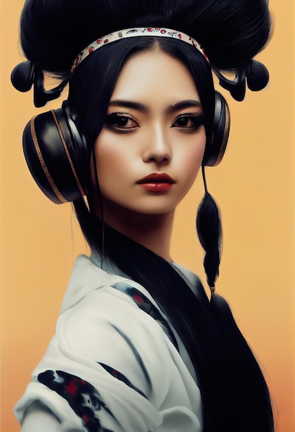 A portrait of a creative beauty wearing fancy headphones A lover of fashionable music