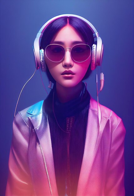 A portrait of a creative wearing fancy headphones