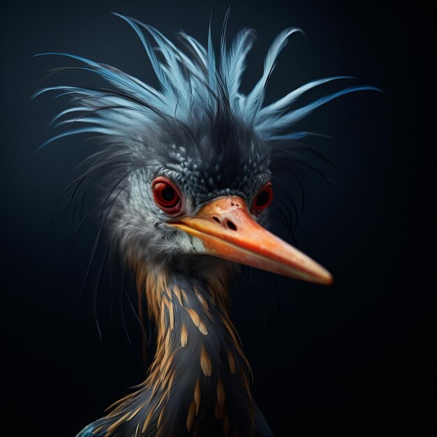 Portrait of a Crested Crowned Crane