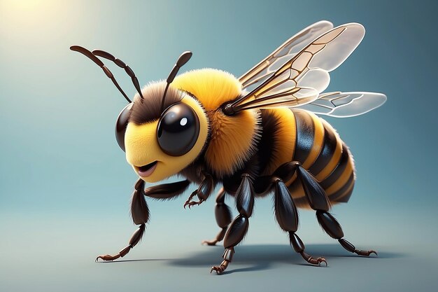 Portrait of cute animated bee