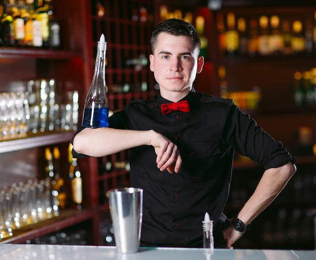 Portrait of a cute bartender.