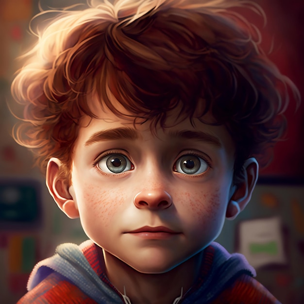 a portrait of cute boy created using generative ai