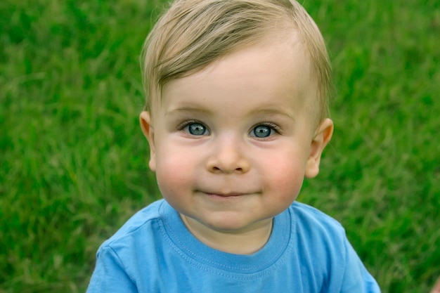 Portrait of cute boy in Moldova