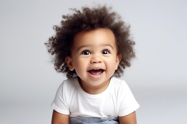 Portrait of cute little baby generative ai