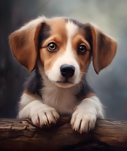 Portrait Of Cute Nature Dog