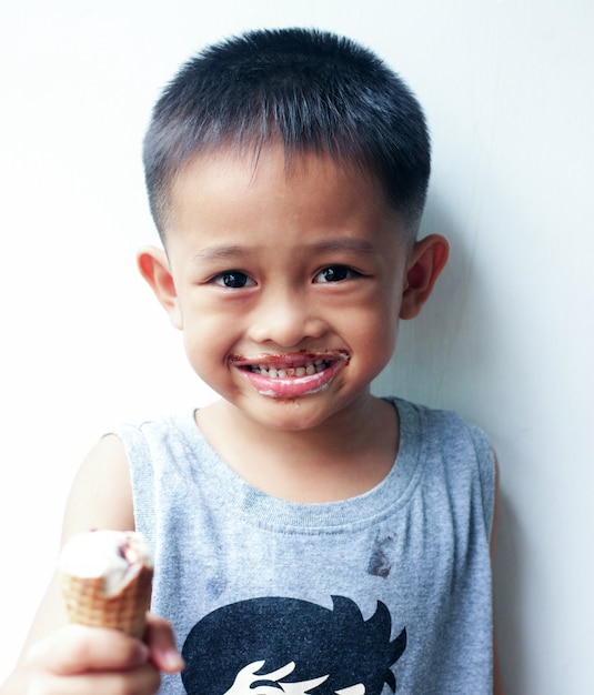 Portrait of a cute young Asian kid in Thailand