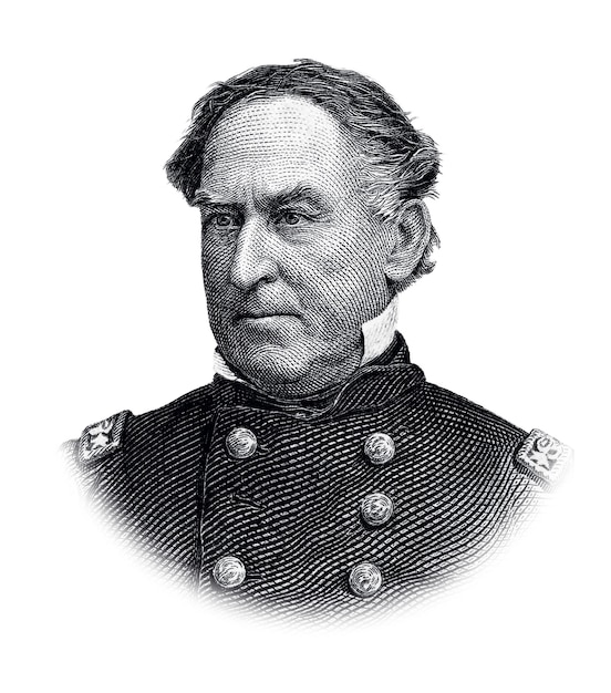 Portrait of David Glasgow Farragut Isolated on White Background