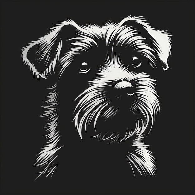 Photo portrait of a dog breed schnauzer vector illustration