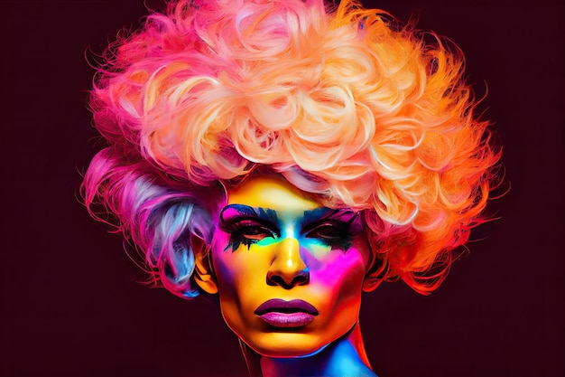 Portrait of drag queen fictional character ai generative