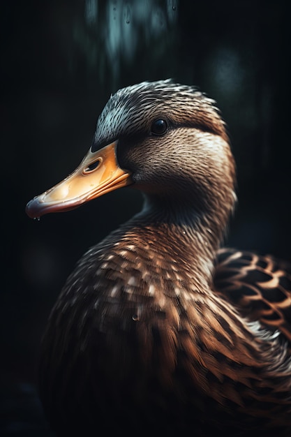 Portrait of Duck Dramatic and Cinematic Lighting Photography Generative AI