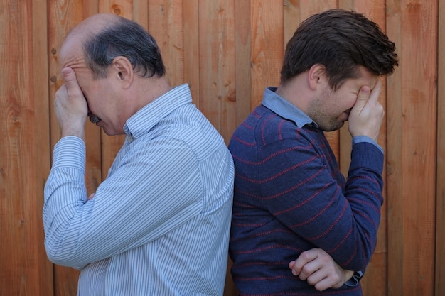 Portrait of an elderly father and son