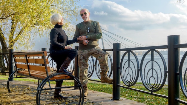 Portrait of an elderly grayhaired couple