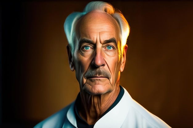 Portrait of an elderly mature man on the background generate ai