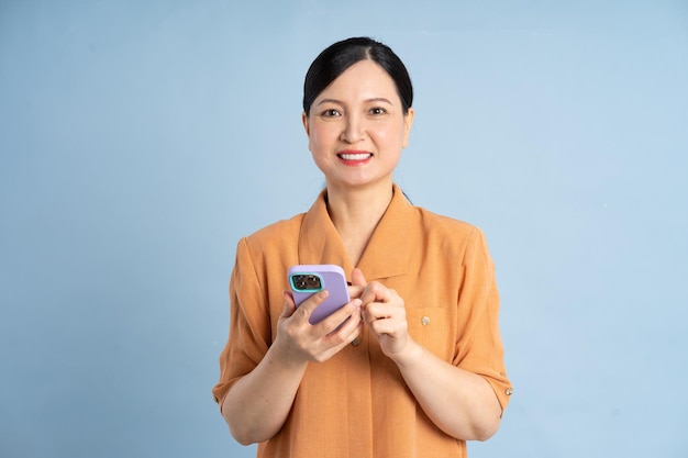 Portrait of an elderly woman using a smartphone