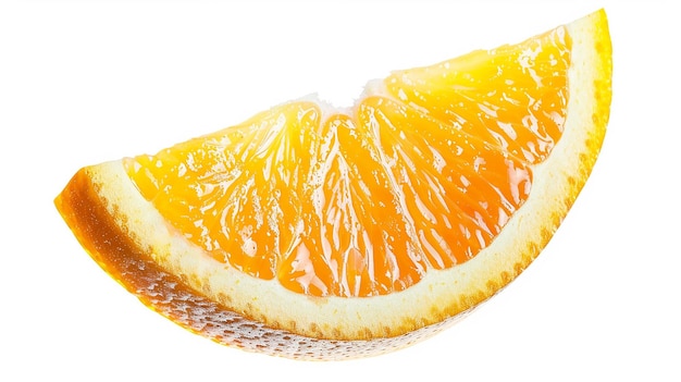 Photo portrait of a falling lemon slice isolated on a white background