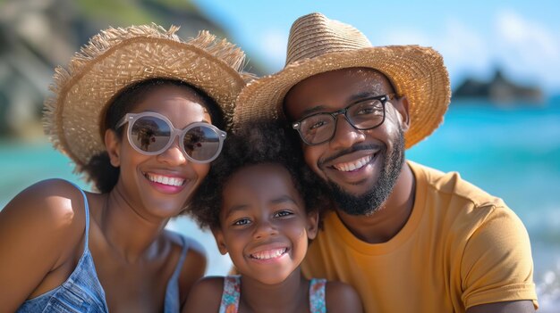 Portrait of a family during summer vacation