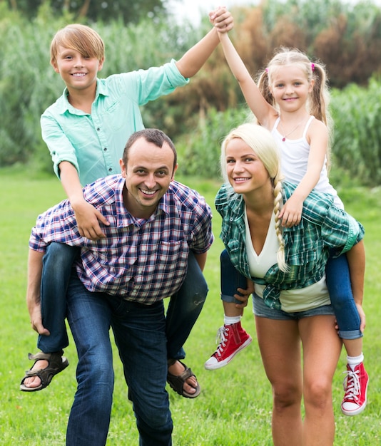 Portrait of family with children