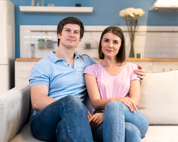 Portrait of father and mother posing together