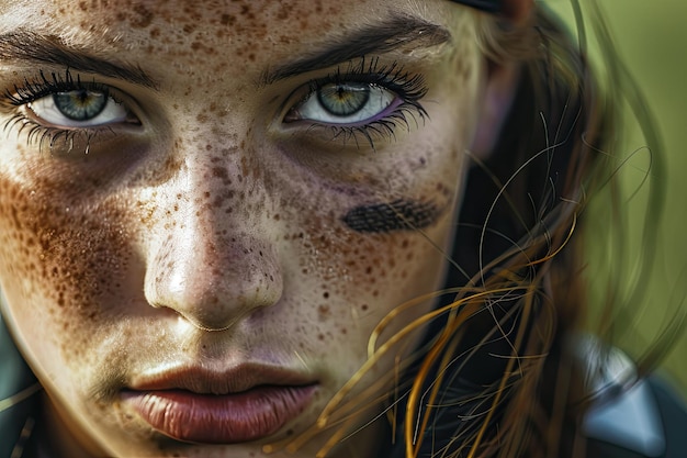 Portrait of a Female High School Flag Football Player on the Field