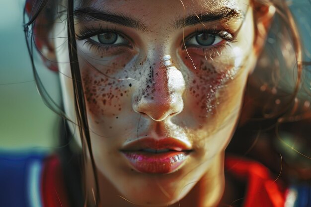 Portrait of a Female High School Flag Football Player on the Field