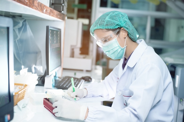 Portrait of a female researcher working in a lab 