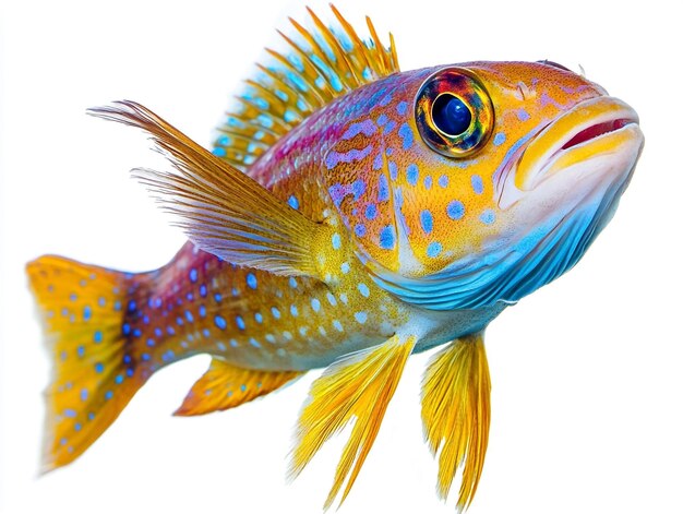 Photo portrait of a fish isolated on a white background