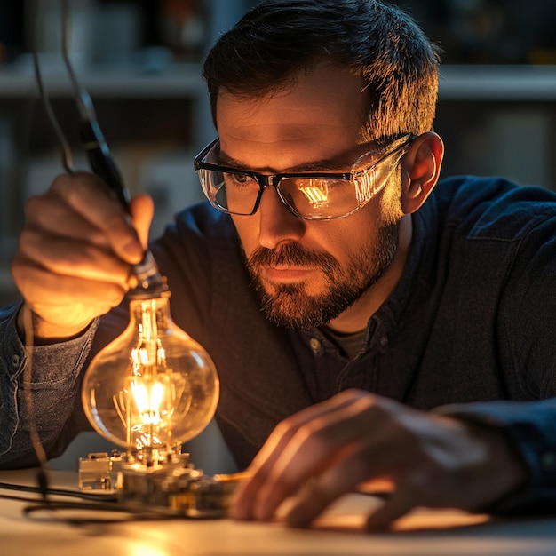 A portrait of a foreman engineer or architecture working on a laptop with tools and machine on the table in the office for engineering architect business safety and technology concept