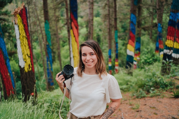 Portrait in the forest of oma in the Basque Country