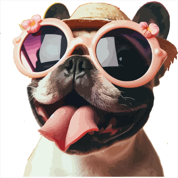 Portrait of a French Bulldog in Sunglasses