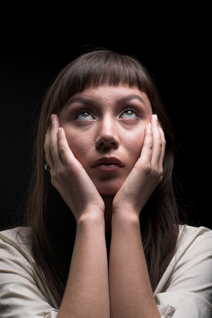 Portrait of Fresh and Beautiful brunette woman