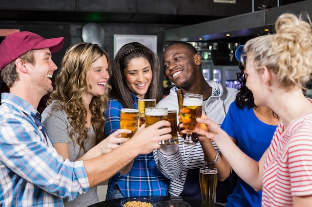 Portrait of friends having a drink