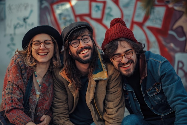 Photo portrait of friends having a great time together