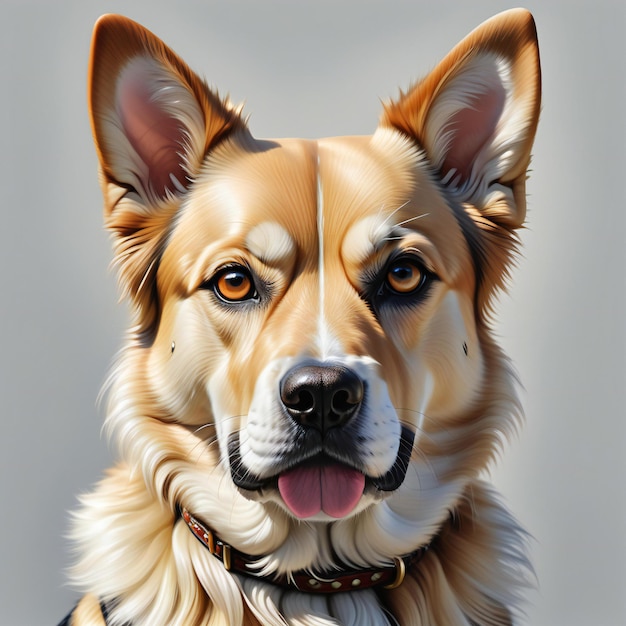 Portrait of a German Shepherd dog Isolated on gray background