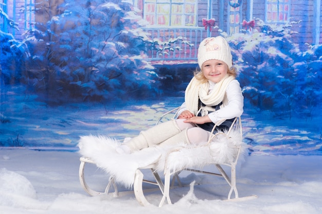 Portrait of a girl celebrating christmas