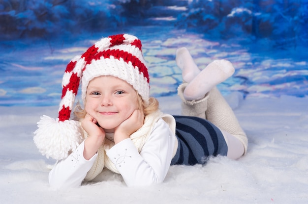 Portrait of a girl celebrating christmas